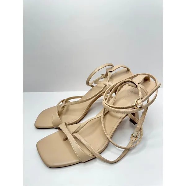 Open Edit Sandals‎ Size 9.5 Tan Robyn in Natural Square Toe Heels - Image 3