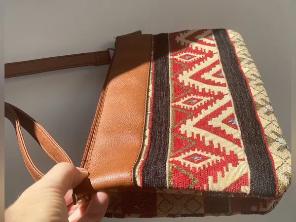 Canyon Sky Southwest canvas carpet bag western clutch crossbody purse boho - Image 4