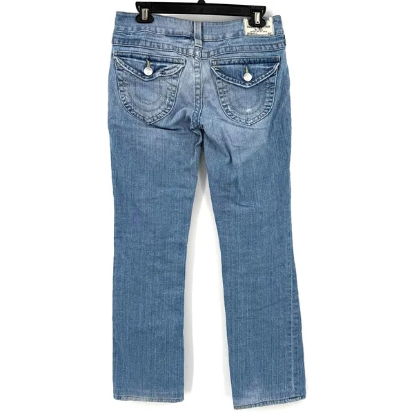 True Religion Size 29 Billy Style Bootcut Blue‎ Jeans Denim Pants Button Pockets - Image 2
