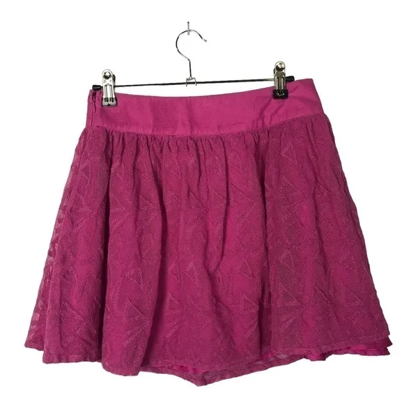 Free People Hot Pink‎ Lace Mini Skirt XS - Image 2