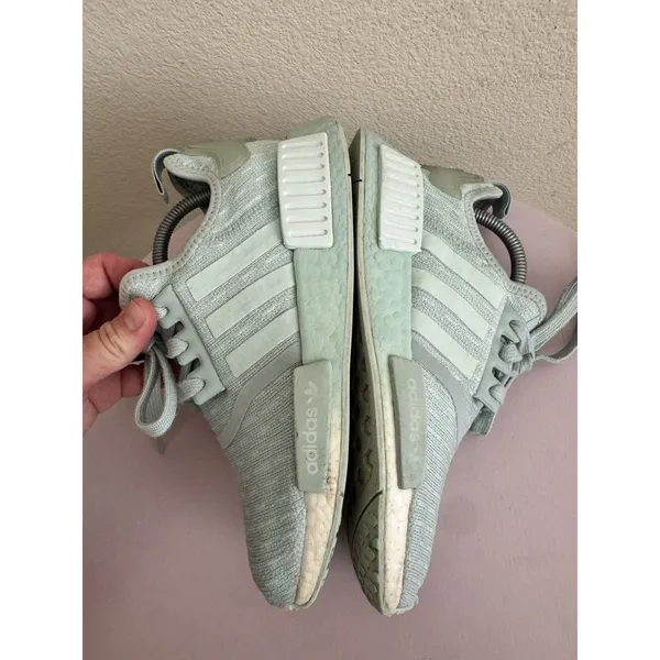 Adidas NMD_R1 Boost Low Top Sneakers Dash Green/Cloud White EF4275 Size 6 - Image 7