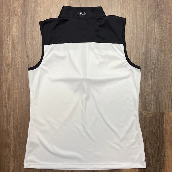 IZOD Women's White Quarter Zip Sleeveless Golf Tennis Top Size Medium NWOT - Image 5