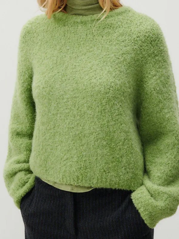 American Vintage Women's Zolly Jumper Wool Sweater in Spring Green Size XS/S - Image 2