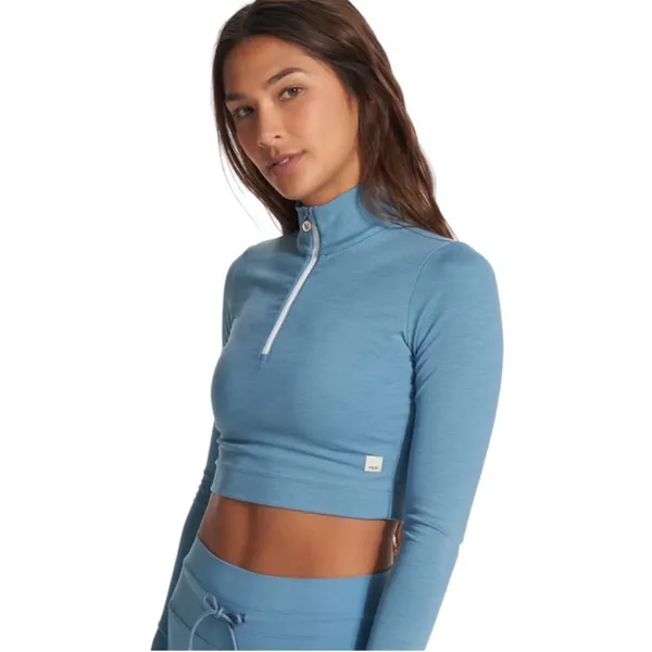 Vuori Lux Rib Half Zip Long Sleeve Cropped Top - Image 7