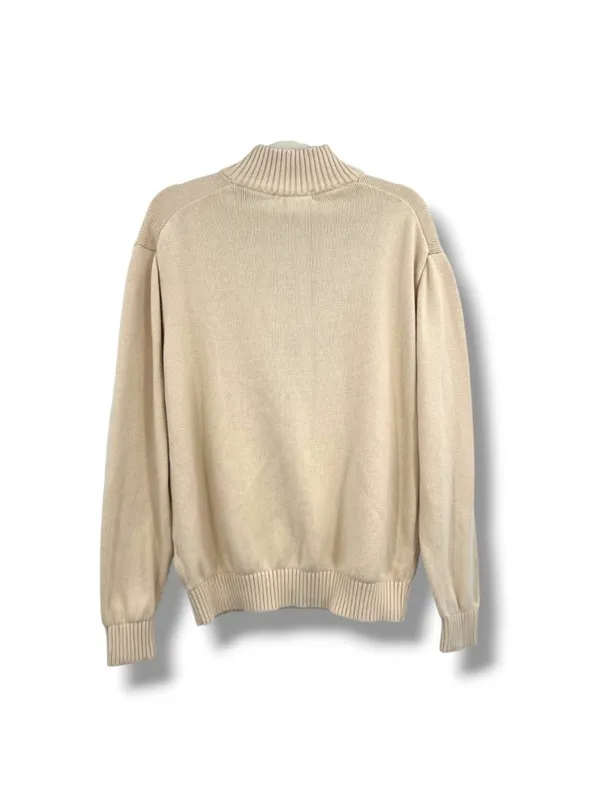 Brandy Melville Aleah Half-Zip Cotton Sweater Cream Size Medium Preppy Casual - Image 6