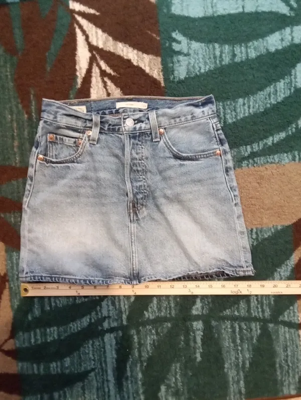 Levis Premium Icon Mini Denium Skirt Light Wash Festival Streetwear Womens 24 - Image 10