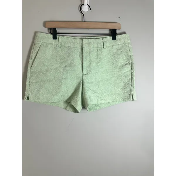 Banana Republic Womens Mint Green Textured Jacquard Shorts Geometric‎ Size 10 - Image 2