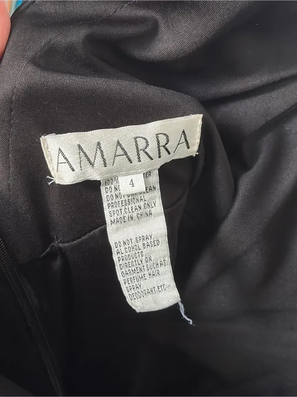Black and Teal Amarra Cocktail Dress - Image 3