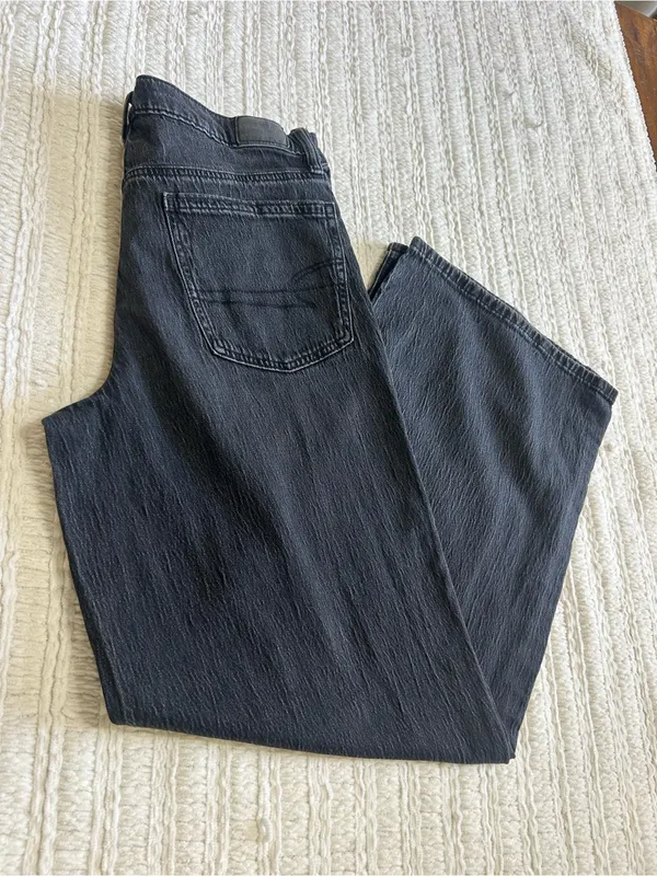 American Eagle Outfitters Charcoal Wide-Leg Jeans - Image 3