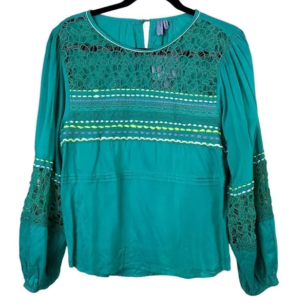 Anthropologie Blink London Sunshine Peasant Top Blouse Size Medium - Image 6