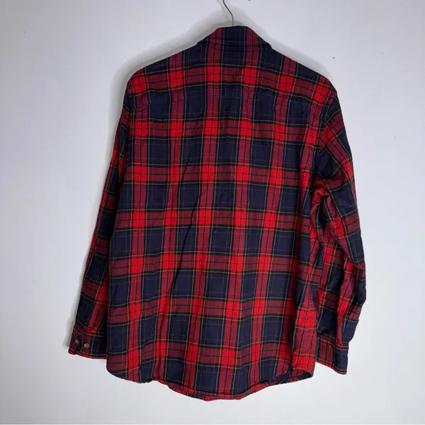lauren ralph lauren‎ Small Red Blue Plaid Collar Button Down Top CP - Image 2