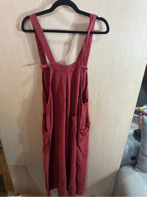 Womens Automet Deep Red Lightweight Overall Jumpsuit Size XL - Image 4