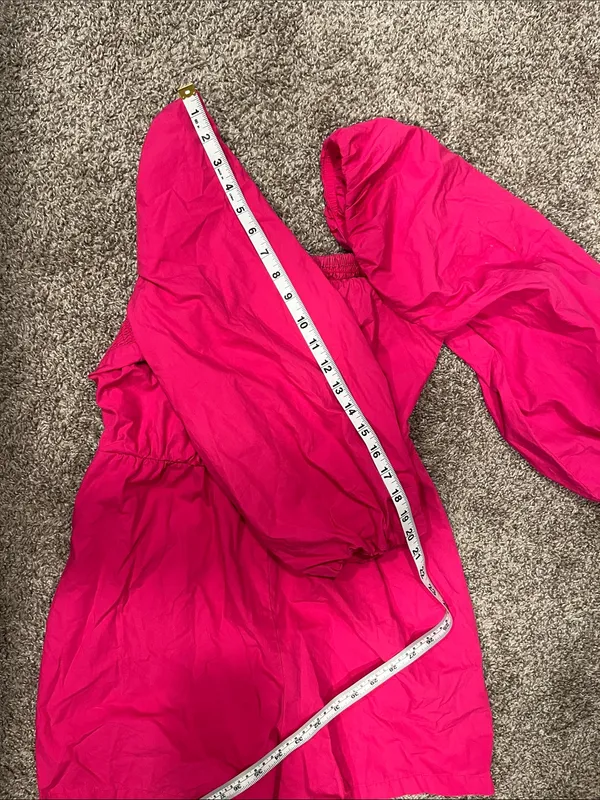 Mare mare x Anthropologie Hot Pink Puff Sleeve Romper Size XS - Image 9