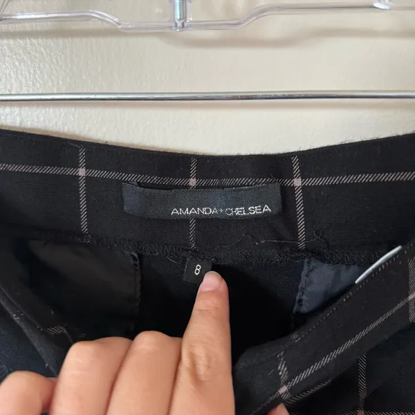 Amanda & Chelsea Black Grid Pattern Pants - Image 2