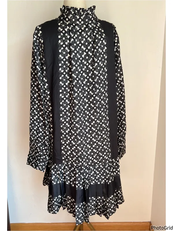 Tuckernuck Black Geo Tate Long Sleeve Dress Size Large - Image 3