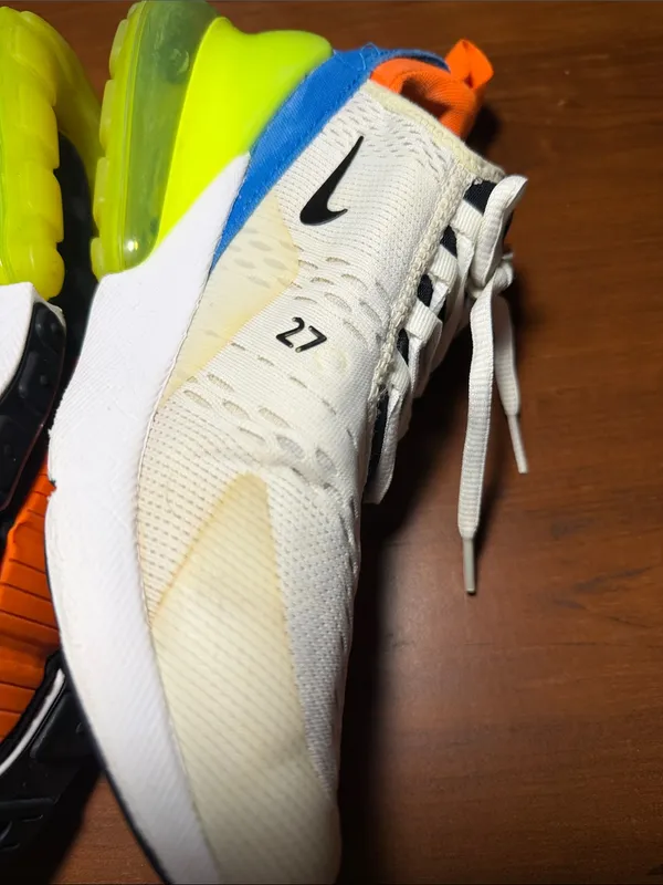 Nike Men’s White/Black/Orange/Blue/Green Athletic Sneakers - Image 4