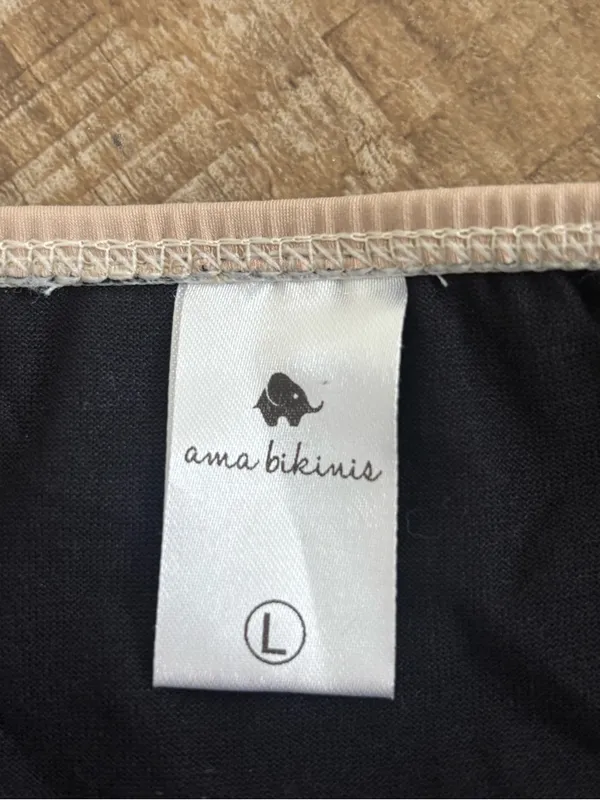 NWT AMA nude/tan thong bikini bottoms size large - Image 4