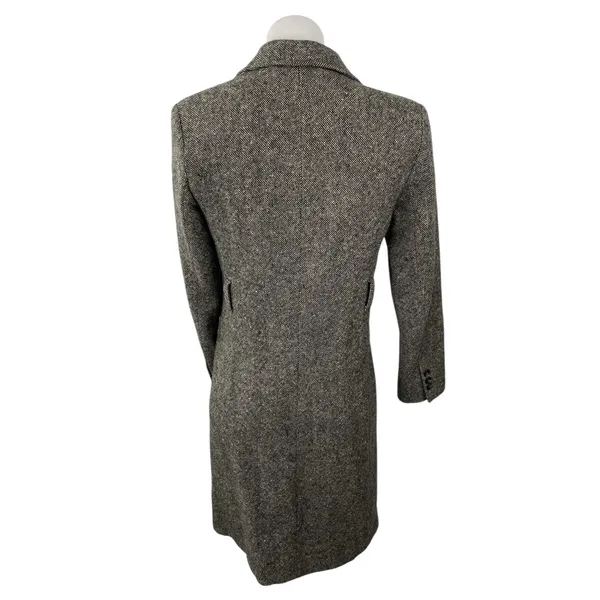 Veva Medem 100% Wool Gray Long Sleeve Notch Collar Blazer Over Coat Jacket Sz 38 - Image 3