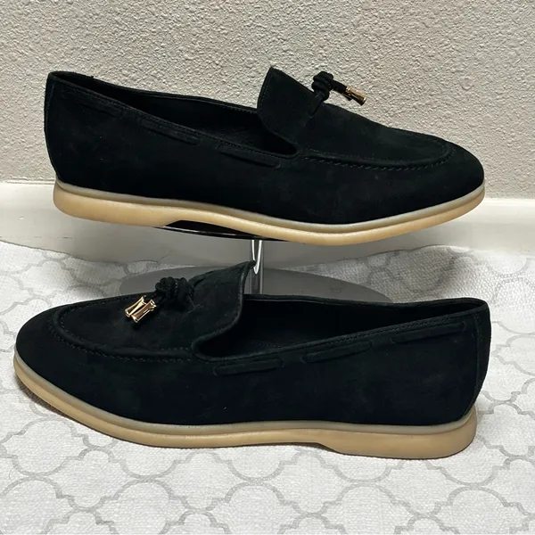 Guess Black Leather Aryana Suede Slip On Loafers Women’s Size 9M - Image 2