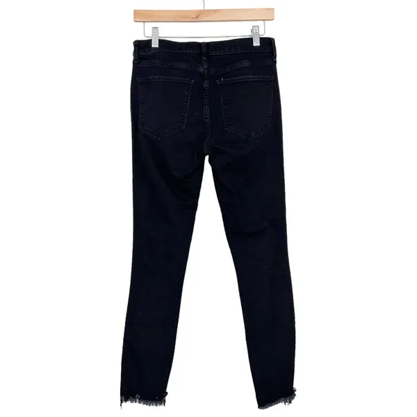 Abercrombie Black Harper Low Rise Ankle Jeans Silver Stripe Sz 6L - Image 4