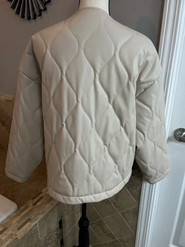 ZARA Beige Faux Jacket size S - Image 2