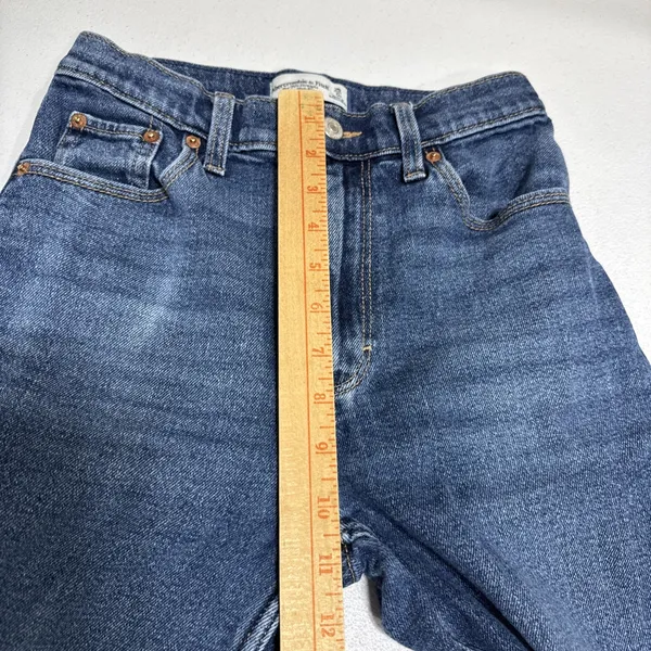 Abercrombie & Fitch The 90S Straight Jeans Ultra High Rise 25/0R Blue Denim - Image 10