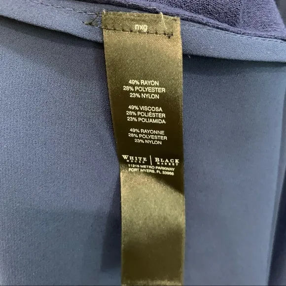 White House Black‎ Market blue long sleeve top SM - Image 4
