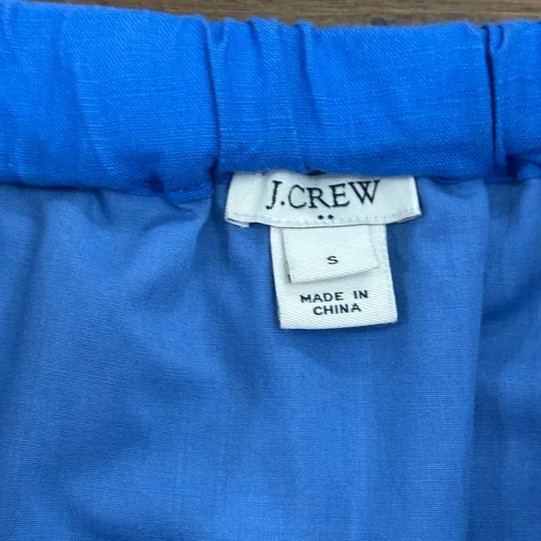 J Crew Blue‎ Linen Skirt Women's Small Pull On Tassel Trim small - Image 2