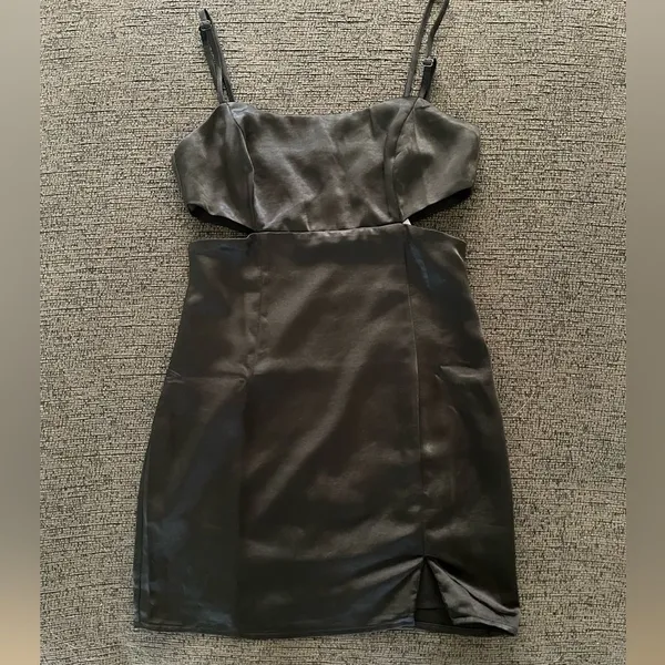 Showpo. Talking Pretty Mini Dress Dize‎ 4 in Black - Image 4