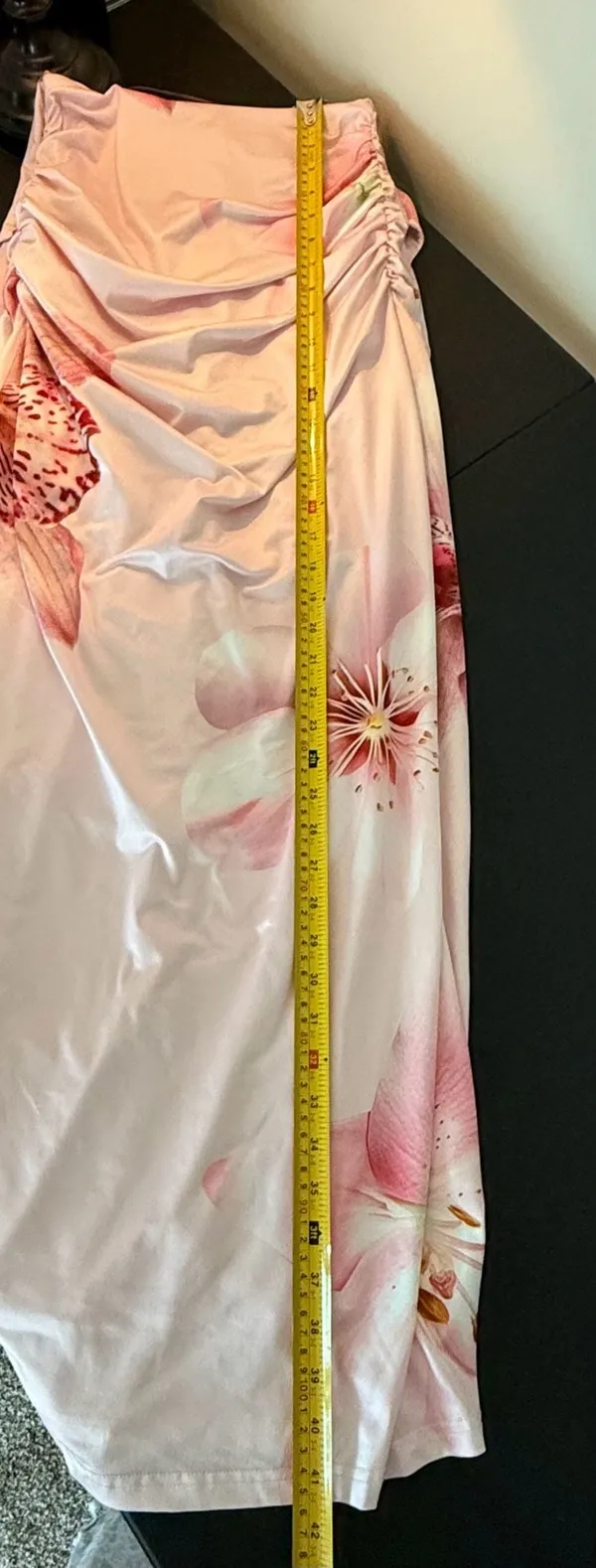 One and Only‎ Collective Pink Floral Cowl Neck Ruched Maxi Dress-S - Image 6