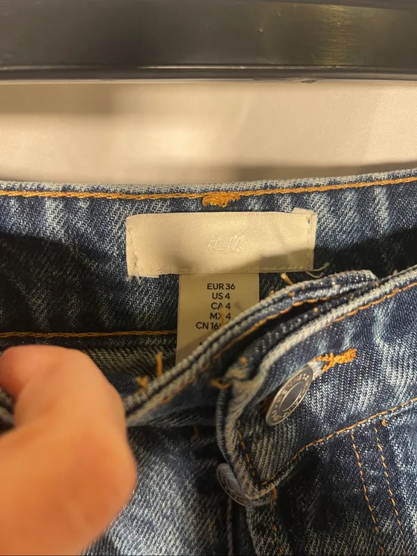 H&M Womens High Waist Denim Jean Shorts 4 - Image 2
