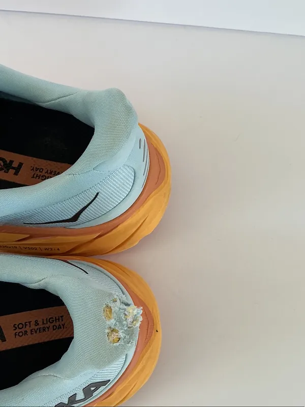 Hoka Clifton 8 Women's Mint Blue Running Shoes with Orange Midsole - Image 6