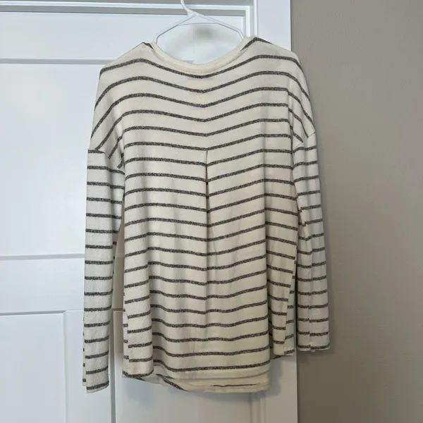 a new day White and Gray Striped Long Sleeve Tee - Image 4