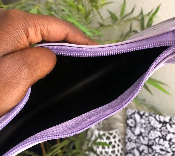 Lavender purple faux leather shoulder hand bag croc embossed Measurement in pics - Image 2