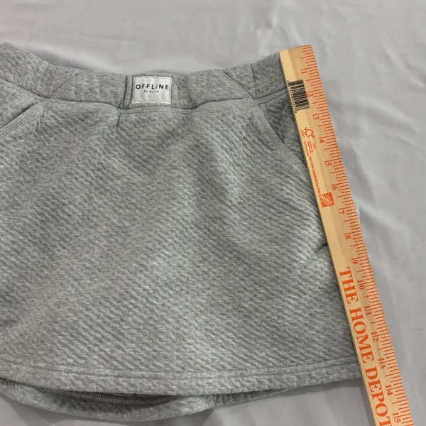 Offline by Aerie Heather Gray Quilted Mini Skort with Pockets Womens Small - Image 5
