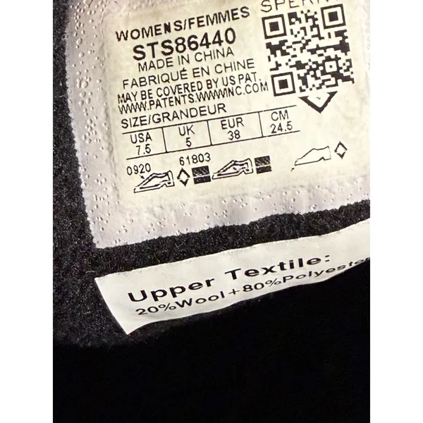 Sperry Saltwater Wool Black Duck Boots Womens 7.5‎ Waterproof Rain STS86440 - Image 3