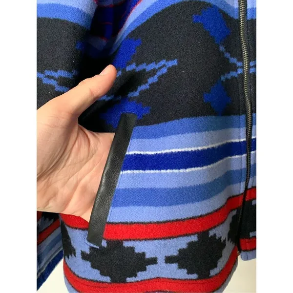 Vintage Pendleton Aztec Native American Wool Western blue Women's large RARE - Image 5