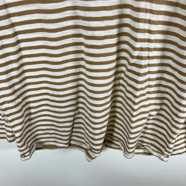 J. Jill Striped Cotton Long Sleeve Tee Brown White Boat‎ Neck Petite Medium - Image 10