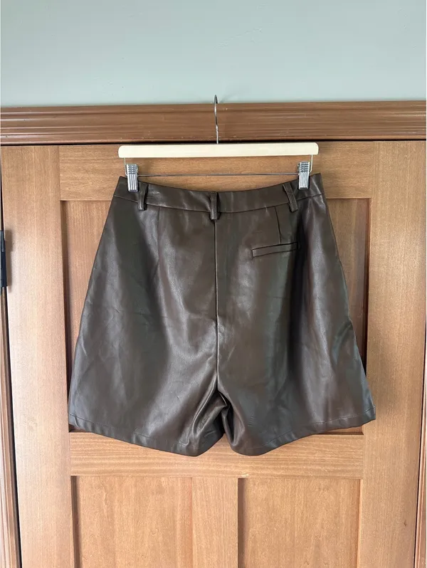 DISSH Faux Leather High Rise Shorts Chocolate Brown Women’s size AU 12 / US 8 - Image 6