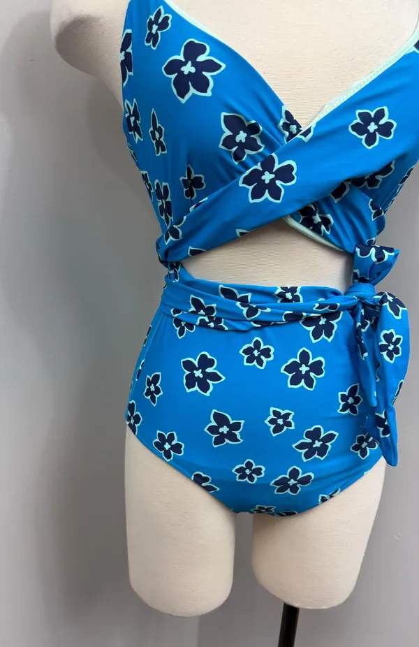 Aerie Blue Floral One Piece Swimsuit - Image 4