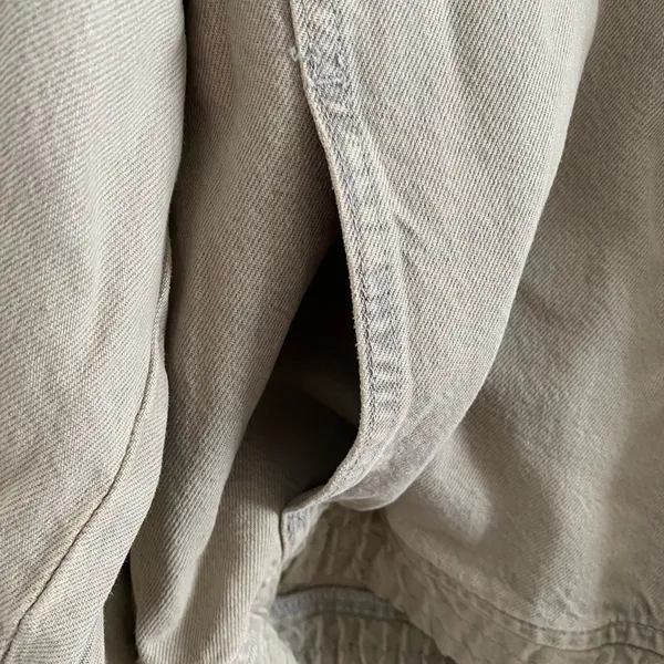 Zara Utility Quarter Zip Pullover Denim Jacket With Ring Zipper Size Medium - Image 4