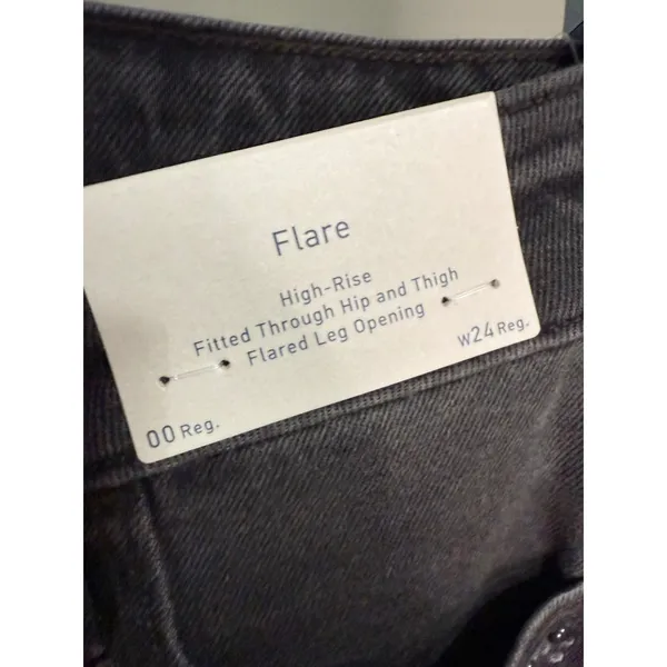 Hollister High Rise Washed Black Flare Jeans 00 25x31 NWT Y2K Dark Academia Edgy - Image 4