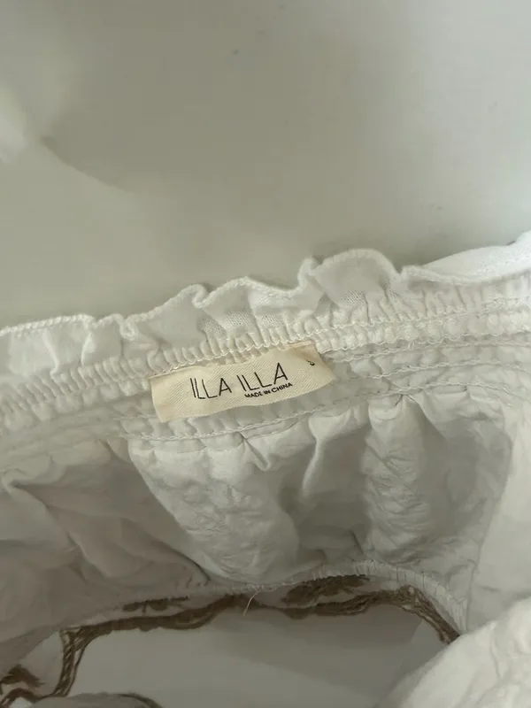 Illa Illa White and Tan Pattern Tiered Maxi Skirt and Top Set - Image 14