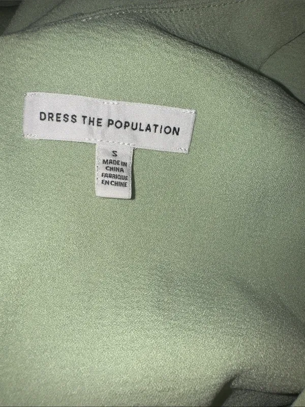 NWOT Dress the Population Iris Sage green Dress slit gown sz S - Image 8