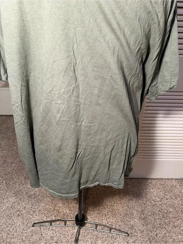 Ava & Viv Women’s Plus Sz 4X V-Neck T-Shirt Olive Green Short Sleeve 100% Cotton - Image 8