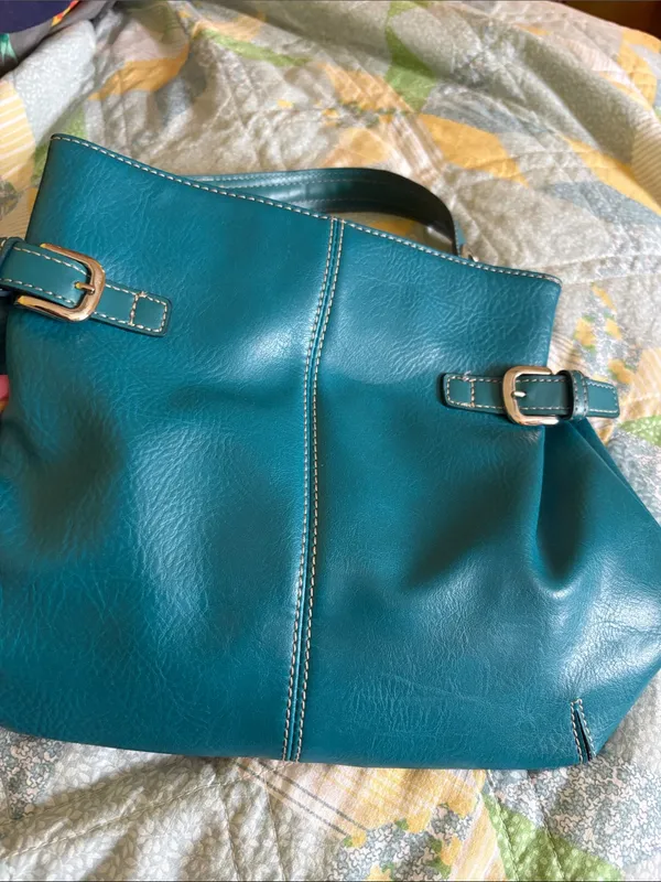 Teal Women's Shoulder Tote Bag Vintage Tommy Hilfiger - Image 2