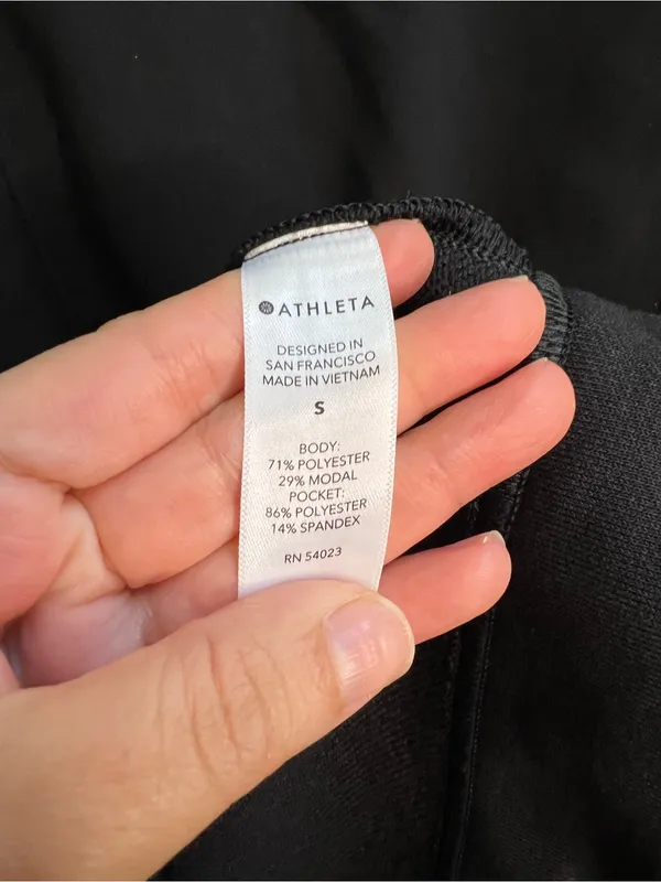 Athleta Black Zip-Front Pullover‎ dress small - Image 4