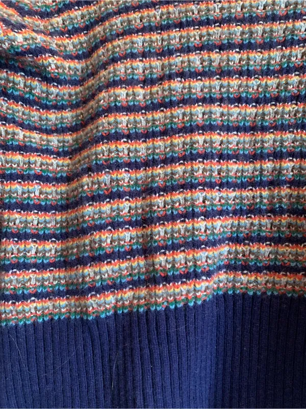 Madewell Navy Multicolor Striped Crewneck Sweater Women Size Small Fall Winter - Image 2