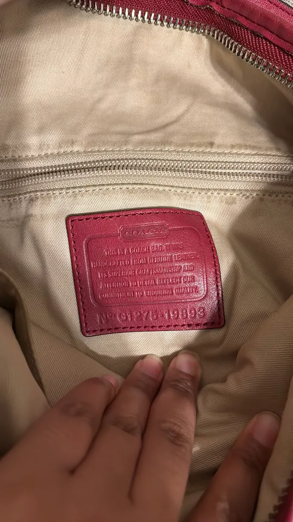 Coach Red Leather Shoulder Bag  - Image 2