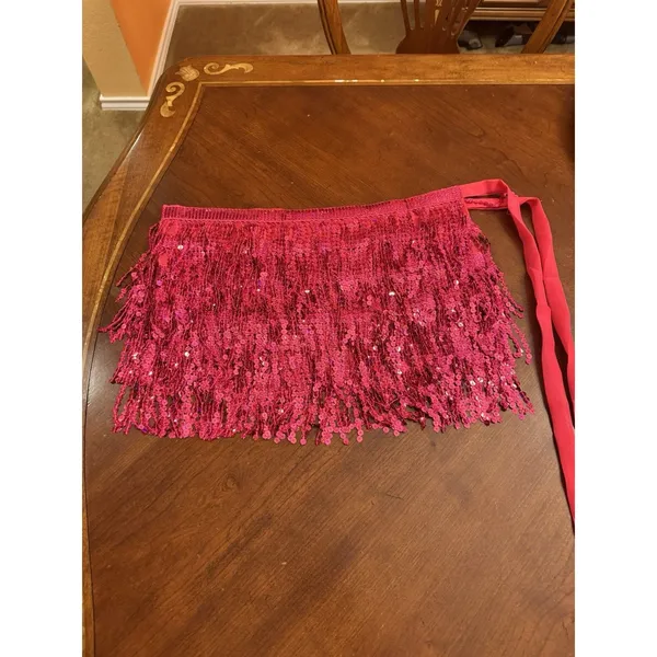 Sequin Mini DANCE Skirt Women’s Size One Size Pink - Image 3